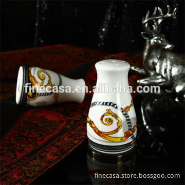Luxury Fine Bone China Ceramic Salt and Pepper set of Knight